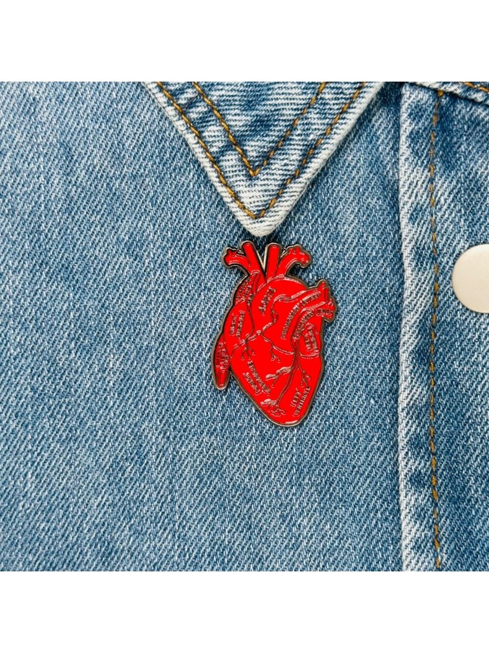 ❤️Anatomical Human Heart Enamel Pin Brooch Red Heart Organ Lapel Anatomy Art❤️